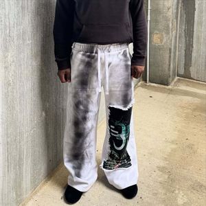 Pantalon de jogging personnalisé pour homme en coton biologique 420 g/m², doux, délavé à l'acide, imprimé, style punk, <span class=keywords><strong>Pro</strong></span> Tech, avec cordon de serrage - Product Image 3