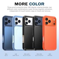 Coque antichoc JUNBO hybride avec design blindé et boutons tactiles IA en PC et TPU pour iPhone 18 17 16 15 Pro Max, protection renforcée du pare-chocs