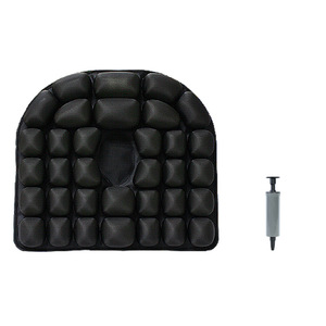 Cojín inflable para hemorroides en forma de U, almohadilla trasera transpirable negra para oficina, dormitorio, estudio, uso al aire libre - Product Image 1