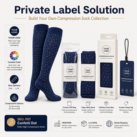 Chaussettes de compression personnalisées à pois, hauteur genou, 15-20 mmHg, 20-30 mmHg, compression graduée, OEM, ODM, marque privée
