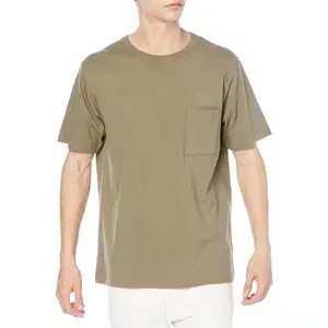 Individuelles 100% Baumwolle T-Shirt OEM individuell blanko schwarz Baumwolle basic Übergröße Großhandel Herren T-Shirt T-Shirts mit Tasche