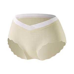 October Crystalline Maternity Ice Silk Briefs Lightweight Breathable Low Waisted Seamless Plus Size Autumn <b>Pregnancy</b> <b>Underwear</b> - Product Image 5