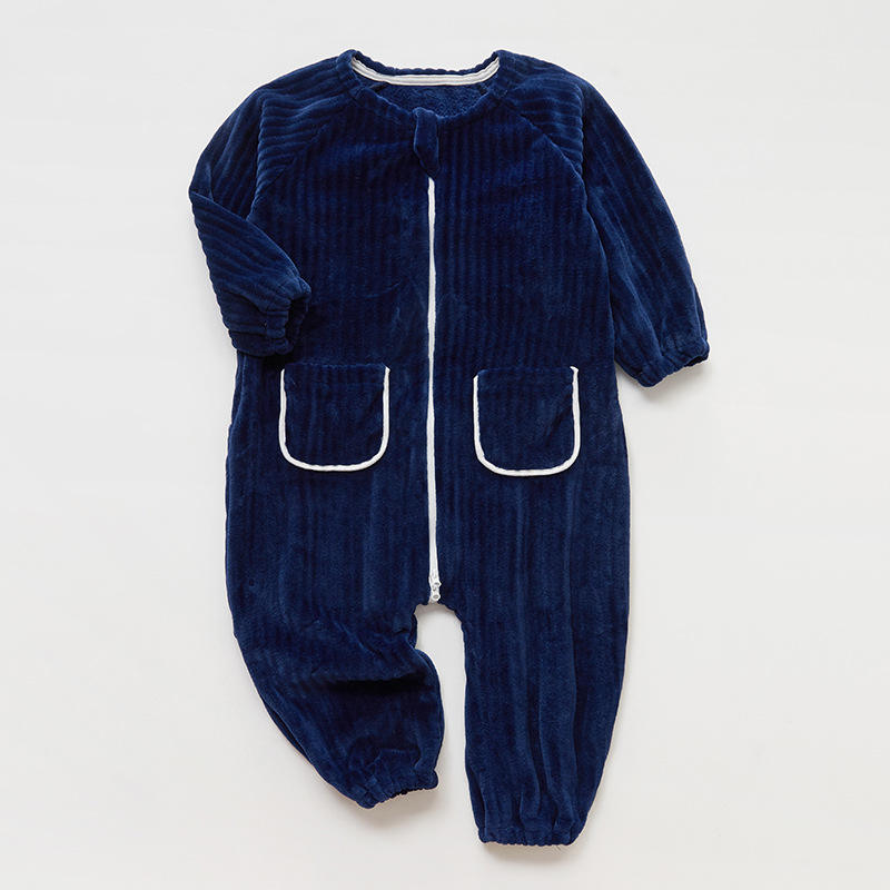 Sac de couchage en velours monocouche bleu saphir