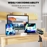 Lecteur de codes-barres 2D QR Eyoyo EY-033 robuste 3 en 1 CMOS PDF417 Code218 filaire sans fil 2.4G BT Bluetooth pour POS