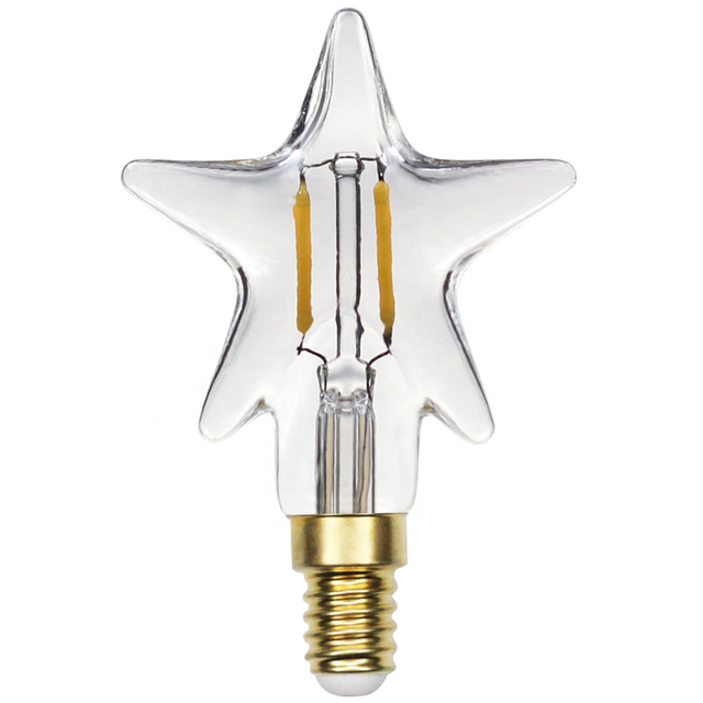 Customization LED LIGHT BULBS E14 2W Star Shape Tungsten Filament Vintage Edison Bulb Hotel Use