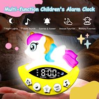 Jam Alarm Anak, Jam Alarm Digital untuk Kamar Tidur Anak, Jam Bangun Tidur Unicorn Lucu dengan Lampu Malam, Mesin Pelatihan Tidur