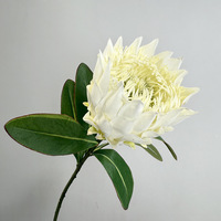 Y-187 Populaire Fleur artificielle géante en caoutchouc souple, type Artichaut et Protea, blanche, parfumée, pour décoration intérieure, Fête des Mères et Remise de diplôme