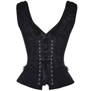 2019 negro Vintage Sexy gótico y corsés corsé vestido corsé Steampunk falda, negro vestido de fiesta de encaje Mujer vestido - Product Image 3
