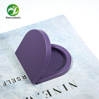 Boîtier compact demi-rond pour fard à joues, violet/rouge, recyclable, avec miroir, vente en gros d'usine, emballage cosmétique en plastique ABS