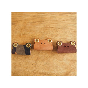 Leather data <b>cable</b> organizer clip, cartoon frog head <b>cable</b> winder, data <b>cable</b> and earphone holder. - Product Image 5