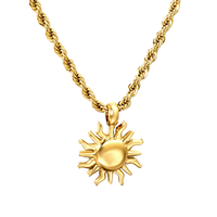 Collier Pendentif Soleil en Acier Inoxydable Gaovo Unisexe, Chaîne Serpent Géométrique Minimaliste, Luxe Léger Tendance pour Quotidien et Fêtes