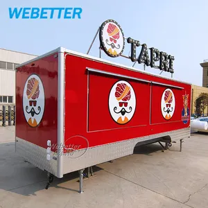 WEBETTER New Style Food Trailer Street Hot Dog Taco Trailer Mobile Kitchen Burger Food Truck Concession Trailer Fully Equipped