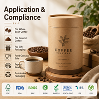 Tube en papier kraft écologique personnalisé pour torréfacteur de café, emballage 360°, couleur Pantone, OEM, boîte cylindrique hermétique pour grains entiers, gelée, sucre