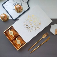 Boîtes en papier à tiroir de taille A4 personnalisées en carton Logo UV estampage à chaud 4/6 pièces emballage de biscuits de lune Donuts cadeau