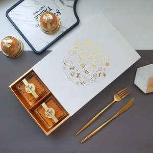 Customized A4 Size Drawer Paper Boxes Cardboard Material UV Logo Hot Stamping 4/6 Pieces Packaging Mooncake <strong>Biscuits</strong> Donuts <strong>Gift</strong> - Product Image 5