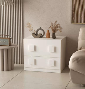 Home Modern Farmhouse Combinable Stackable <b>White</b> Wooden Bedroom Nightstand Sofa <b>Side</b> Storage Cabinet Living Room - Product Image 1