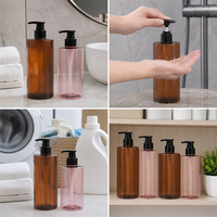 Bouteille en plastique PET écologique de 300 ml et 500 ml, couleur ambre, pour lotion corporelle, shampoing, soin de la peau, sérum, crème pour le visage, crème pour les yeux, utilisation pour les perruques