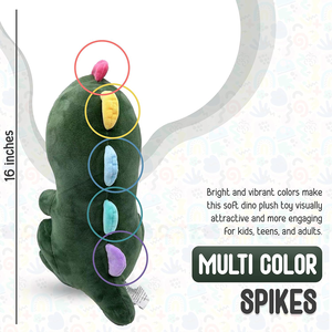 Premium Cartoon Animal Broderie Yeux Multi Couleur Pointes En Peluche Vert <span class=keywords><strong>Dino</strong></span> Jouer Confort Câlin Jouet Dinosaure Animal En Peluche Pack - Product Image 2
