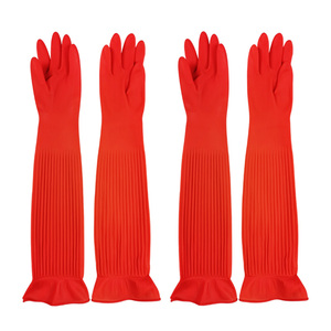 Gants de protection en latex longs 55 cm, imperméables et résistants à l'huile, pour le nettoyage domestique et la lessive - Product Image 5