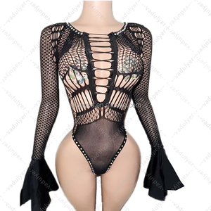 Tarifs inclus Vente en gros Vêtements de club Vêtements de danse exotique en résille et spandex - Product Image 2