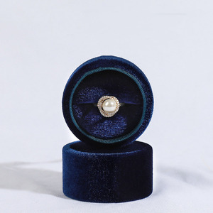 Round Velvet <b>Jewelry</b> <b>Box</b> Round Ring Pedant <b>Box</b> Fashionable <b>Jewelry</b> <b>Gift</b> <b>Box</b> With Ribbon - Product Image 6