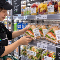 Contenitore Triangolare Trasparente Monouso in PET per Sandwich, Scatola a Conchiglia con Cerniera per Panetteria, Gastronomia e Asporto