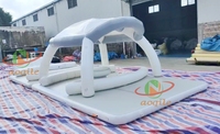 Plateforme de loisirs aquatiques gonflable à double paroi personnalisée, certifiée CE, avec tente, équipement d'amusement, île flottante