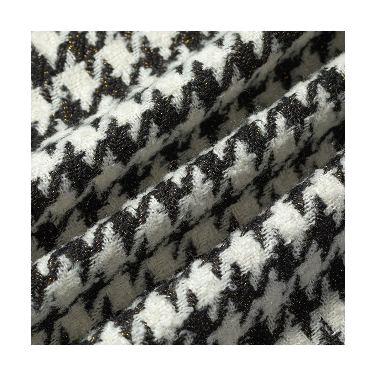 Полиэфирное твидовое тканевое платье с узором «гусиные лапки» и модным и красочным дизайном для праздника