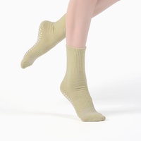 Chaussettes de sol en coton jacquard antidérapantes MEIKAN, épaisseur standard, pour femmes adultes, yoga et danse, chaussettes longues
