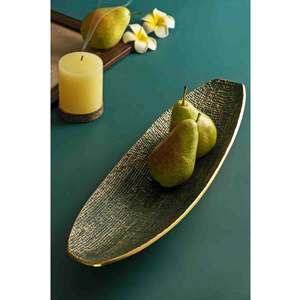 Plato de servicio con textura de aluminio para vajilla para el hogar, hoteles y restaurantes, plato de frutas con forma ovalada de aluminio - Product Image 3