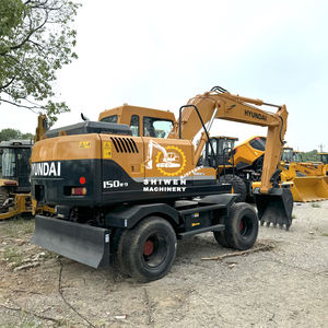 Excavateur sur pneus Hyundai 150W-9 d'occasion en bon état, y compris le roulement du moteur de la pompe à engrenages, machines de construction d'occasion Shanghai - Product Image 3