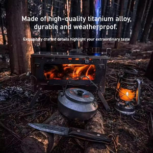 เตาเผาไม้สำหรับตั้งแคมป์กลางแจ้งแบบพกพาสำหรับเดินป่าอุปกรณ์ทำอาหารเชื้อเพลิงเข้ากันได้กับถ่าน - Product Image 3