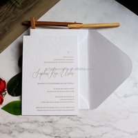 Cartes d'invitation en papier coton dur 600g avec impression typographique et texte argenté