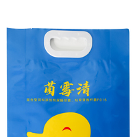 Sac d'emballage alimentaire pour riz 2kg, pochette verticale personnalisée, sacs sous vide en plastique imprimés avec poignée, sac d'emballage à soufflet arrière