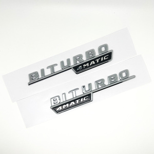 2 uds BITURBO 4MATIC Plus emblema pegatina coche letras guardabarros Trim <span class=keywords><strong>insignia</strong></span> para <span class=keywords><strong>Mercedes</strong></span> AMG C43 E43 GLE43 GLC43 W205 W213 Accesorios - Product Image 2