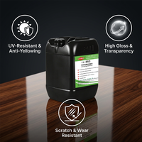 Vernis UV haute brillance pour surfaces en bois, anti-jaunissement, pulvérisable, séchage rapide UV, protection transparente