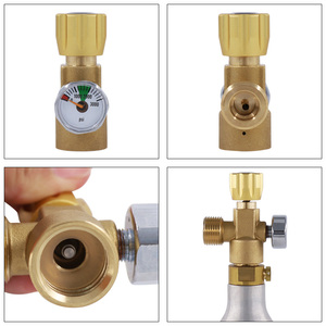 Adaptador de tanque de CO2 de cilindro de fabricante de Soda entera <span class=keywords><strong>Indivisible</strong></span> ASA con válvula de encendido y apagado de manómetro de 3000Psi, CGA320 macho a CGA320 macho o W21.8-14 - Product Image 6