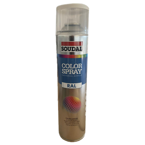 Soudal 600 blanco brillante RAL 9010 lata de aerosol acrílica universal para torneado de herramientas - Product Image 1