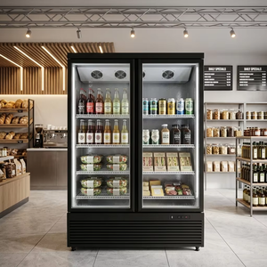 Refrigerador Vertical Comercial de 2 Puertas para Bebidas y <span class=keywords><strong>Cerveza</strong></span>, con Compresor Inferior, Enfriamiento por Ventilador, Sin Escarcha, <span class=keywords><strong>Precio</strong></span> de Fábrica, para Tiendas - Product Image 5