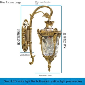 Appliques murales d'extérieur pour le jardin Appliques murales à LED avec diffuseur en verre texturé Appliques murales décoratives pour l'extérieur - Product Image 2