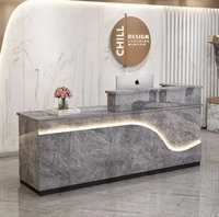 Simple moderne société réception Salon de beauté réception magasin de vêtements caissier barre d'angle lumière lumineuse avec comptoir