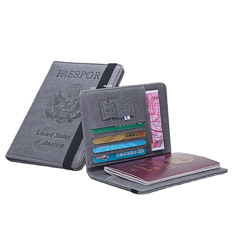 Custom Logo Slim Passport Holder Wallet 