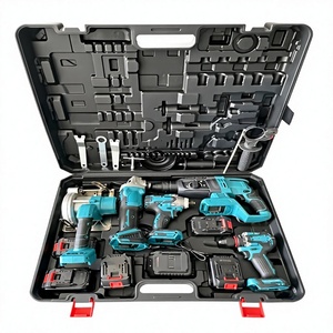 Ensemble d'outils sans fil CAMPEGGI 5 pièces : perceuse, marteau perforateur, meuleuse d'angle, clé à chocs électrique, scie circulaire, boîte à outils alimentée au lithium - Product Image 1