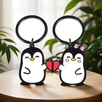 Aksesoris Gantungan Kunci Tas Pasangan Penguin Lucu Bahan Stainless Steel, Terlaris Lintas Negara