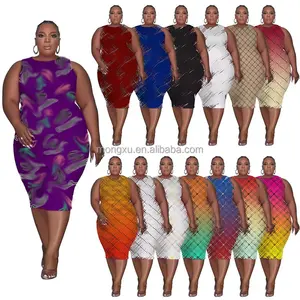 2023 Neues Produkt Plus Size Damen kleider Berühmte Marke Damen kleider Fashion Print Freizeit kleider