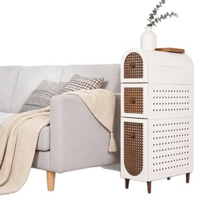 Armoire <span class=keywords><strong>de</strong></span> <span class=keywords><strong>rangement</strong></span> étroite en plastique à trois niveaux, style rétro, pour la maison, le salon, la <span class=keywords><strong>chambre</strong></span>, design minimaliste moderne, gain <span class=keywords><strong>de</strong></span> place - Product Image 1
