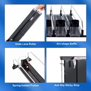 Organisateur de boissons Étagère de refroidissement Glide Gravity Roller Feed Bottle Slider Drink Can Beverage Shelf Pusher avec Fridge Divider - Product Image 3