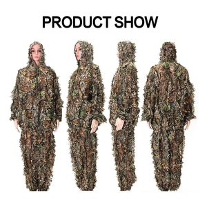 Combinaison <span class=keywords><strong>de</strong></span> camouflage légère et respirante imperméable en softshell 3D à motif feuillage pour la <span class=keywords><strong>chasse</strong></span> en forêt et en jungle - Product Image 5