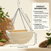 Lit suspendu en bois massif naturel pour hamster, plateforme en bois à mâcher pour cage, hamac pour hamster syrien, hamster nain, gerbille, petaugeur sucré