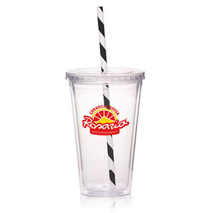 16oz <b>Double</b> <b>Wall</b> Acrylic Tumbler with Straw - Product Image 6